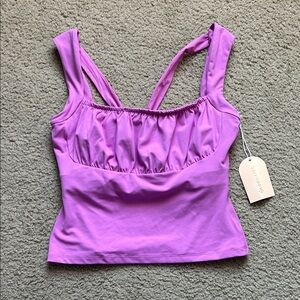 Blogilates Purple Bow Back Tank Top